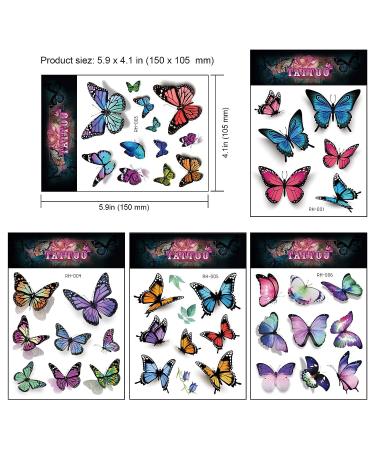 Konsait Kids Butterfly Temporary Tattoos 16 Sheets | Fake Tattoo Stickers for Girls, Children's Birthday Party Favors - Buy Online on GoSupps.com