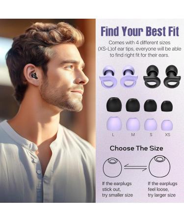Buy Hearprotek Ear Plugs for Sleeping - 2 Pairs Reusable Soft Ear Protection for Noise Reduction & Tinnitus Relief - Ideal for Sleep Snoring Study Travel - Violet - Buy Online on GoSupps.com
