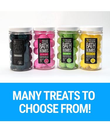 Fizz & Bubble Mini Bath Bomb Jar with Vitamin E  Coconut Oil  Olive Oil  Jojoba Oil & More - Moisturizing Bath Bomb Fizzies Gift Set - 21 Bath Bombs - Key Lime Key Lime Pie - Buy Online on GoSupps.com