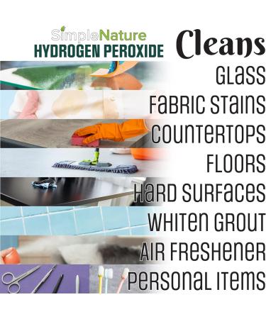 Simple Nature 6% Food Grade Hydrogen Peroxide Solution atural Multipurpose Cleaner Made in USA - 128 Oz - Buy Online on GoSupps.com