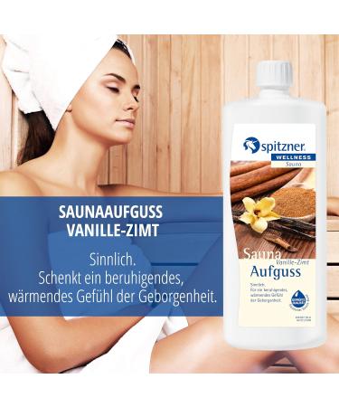 Spitzner Vanilla-Cinnamon Sauna Infusion 1000ml | Sensual Home Wellness | Natural Sauna Concentrate for Warmth & Security - Buy Online on GoSupps.com