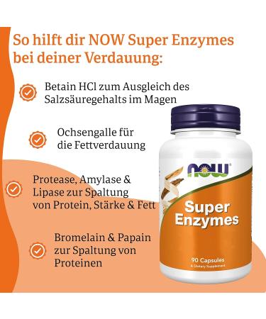 Now Foods Super Enzymes 90 Capsules | High Dosage Gluten-Free Non-GMO | Laboratory Tested Digestive Support - Buy Online on GoSupps.com