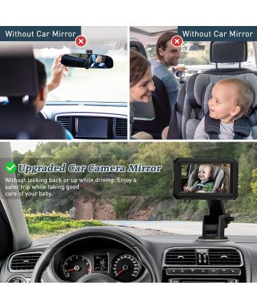 Baby Car Mirror for Back Seat 4.3 HD 1080P Camera | 360 Night Vision | Shockproof Rear View Mirror for Kids | Essential Car Accessory for New Parents - Buy Online on GoSupps.com