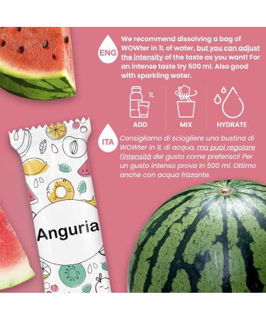 Wowter by AMZ Better | Sugar-Free Watermelon Beverage Powder - 24 Bags 96g | GMO-Free Gluten-Free Made in Italy - Buy Online on GoSupps.com