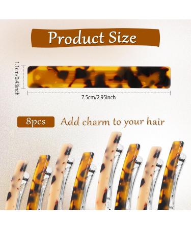 8 Pieces French Hair Clips - Leopard Pattern Duck Beak Clips for Women & Girls - Perfect for Fine Hair - Buy Online on GoSupps.com