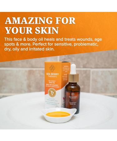 Sea Berry Therapy Premium Himalayan Sea Buckthorn Seed Oil USDA Organic (30ml) Amazing for Sensitive Skin Breakouts & Irritation 30 ml (Pack of 1) - Buy Online on GoSupps.com