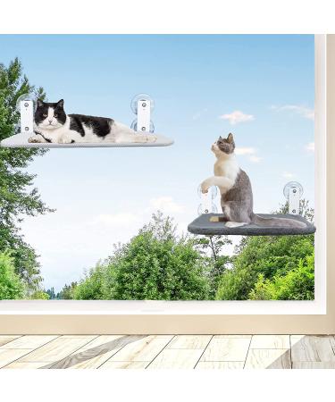 Cat Window Perch Hammock Seat with Metal Frame | Suction Cup Mount | 2 Covers | 35lb Capacity | Medium Size 11.8x20.5in | Indoor Cat Window Bed - Buy Online on GoSupps.com
