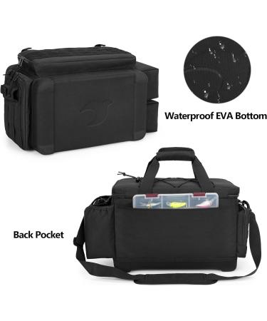 GOBUROS Waterproof Fishing Tackle Bag with EVA Bottom - Rod Holder, Pliers Storage | Soft Tackle Box Storage Bag for Fishing - Buy Online on GoSupps.com