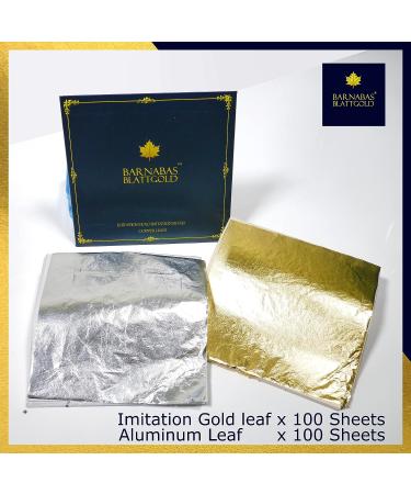 Gold Leaf Gilding Kit - 100 Sheets Imitation Gold & Silver Leaf with Adhesive, Sealer, Gloves, Brushes, and Sanding Tools - Buy Online on GoSupps.com