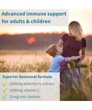 Immune Support Syrup: Elderberry 1000mg, Liposomal Vitamin C, Zinc, Copper & Selenium | Sugar-Free, Berry Flavor | Igennus - Buy Online on GoSupps.com