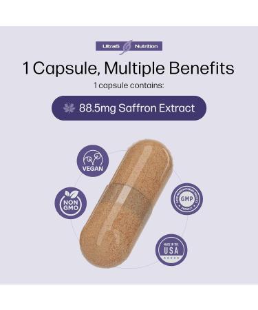 Buy Pure Saffron Extract for Weight Loss | Natural Appetite Suppressant & Craving Control | Energy & Mood Boost | 90 Capsules Made in USA - Buy Online on GoSupps.com
