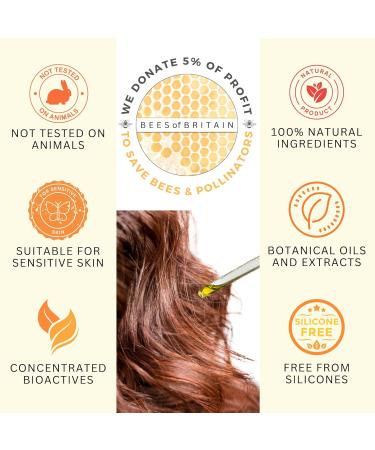 Hair Growth Oil - 100% Natural Argan Coconut Rosemary & Lavender | 100ml | Bees of Britain - Save Bees 5% Donation - Buy Online on GoSupps.com