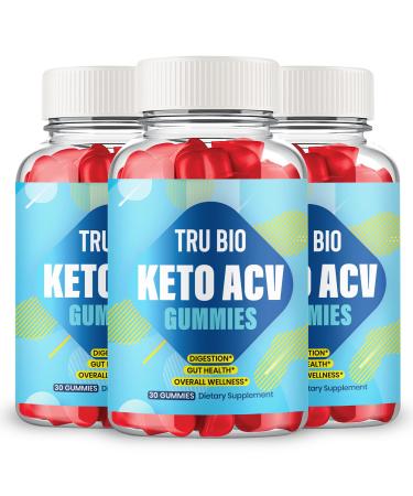 Tru Bio Keto ACV Gummies Maximum Strength Gummies Powerful Formula with ACV Vitamin B12 Pomegranate and Beet Root (3 Pack)