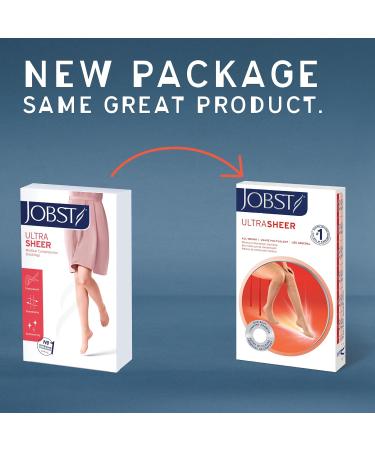 JOBST UltraSheer Knee High Compression Stockings - SoftFit Technology 15-20 mmHg Closed Toe Natural Large (1 Pair) - International Shipping Available - Buy Online on GoSupps.com