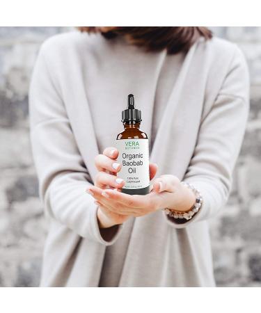 Vera Botanics Organic Baobab Oil 100% Pure & Natural | Cold-Pressed for Face, Dry Skin, Nails, Lips, Body & Hair - Reduce Hair Breakage, Even Out Skin Tone | Therapeutic Massage Oil - Buy Online on GoSupps.com