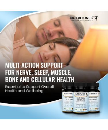 Magnesium Glycinate High Bioavailability Gentle on The Stomach Multi-Action Support for Nerve Sleep Muscle Bone and Cellular Health Vegan Non-GMO Allergen-Free 90 Capsules. - Buy Online on GoSupps.com
