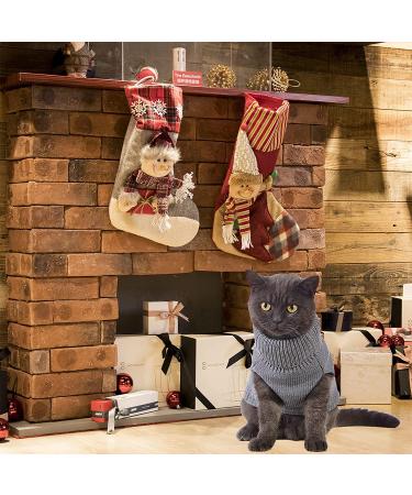 Jnancun Cat Turtleneck Sweater | Sleeveless Knitted Winter Clothes for Cats & Small Dogs - Medium Grey - Buy Online on GoSupps.com