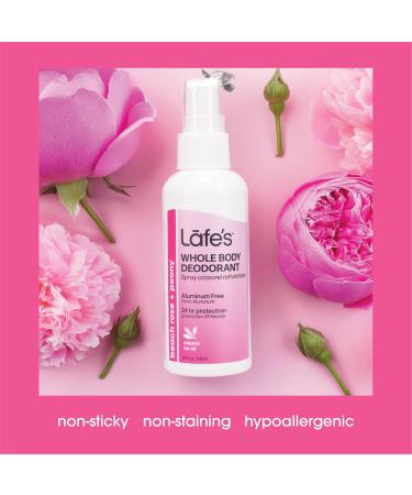 Lafe's Natural Deodorant | 4 Ounce Whole Body Non-Aerosol Deodorant Spray | Aluminum Paraben & Baking Soda Free | Beach Rose & Peony - Buy Online on GoSupps.com