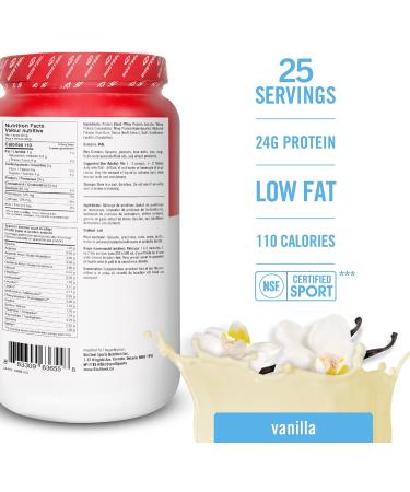 BIOSTEEL Sports Vanilla 100% Whey Protein Powder Supplement rBGH Hormone Free & Non-GMO Post Workout Formula 25 Servings 25.5 Ounces Trusted by Pro Athletes NSF for Sport - Buy Online on GoSupps.com