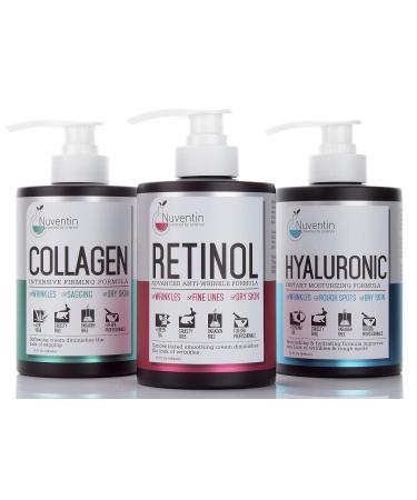 Nuventin Collagen Firming Cream with Aloe Vera & Green Tea - Anti Aging Moisturizer for Dry, Sagging Skin - 15 Fl Oz - Buy Online on GoSupps.com