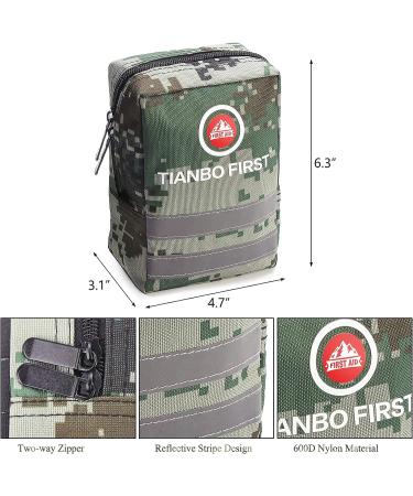 TIANBO FIRST Small First Aid Kit - 120 Pieces Compact Survival Bag for Camping, Hiking, and Travel - Medical Safety Case for Emergencies - Light Green Camo - Buy Online on GoSupps.com
