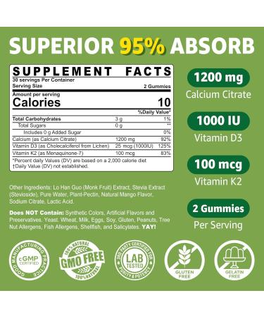 1P NAD+ Supplement for Women & Men NMNH Gummies + 2P Calcium Citrate Gummies 1200mg - Buy Online on GoSupps.com