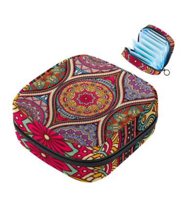 Portable women's binding-up bags menstrual cup bags feminine menstrual pads bags for teenage girls tampons for the first period aesthetic Indian style mandala