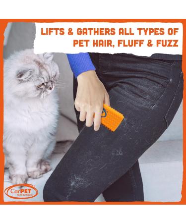 CarPET Pet Hair Remover for Home & Car Interior - Lifts & Removes Pet Hair Instantly - Works on All Animals - Orange - Buy Online on GoSupps.com