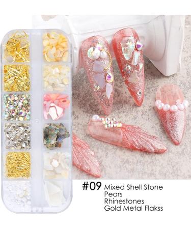 Sanwood 12 Grids Nail Art Flakes & Glitter - Colorful Sequins Gems & Shell Strass for DIY Manicure & Handicrafts - Buy Online on GoSupps.com
