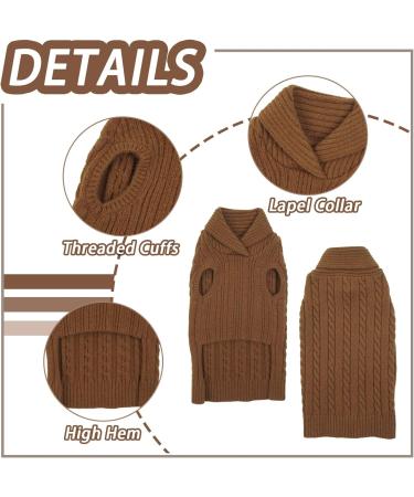 Hjumarayan Soft & Warm Dog Sweater for Medium-Sized Dogs Reversible Knit Sweater for Yorkshire & French Bulldogs (Brown Size L) - Buy Online on GoSupps.com