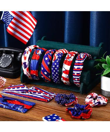 Patriotic American Flag Headband Set | 4th of July Hair Accessories Kit with Scrunchies - Buy Online on GoSupps.com