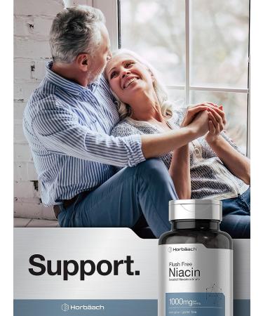 Niacin 1000mg Capsules | Flush Free with Inositol Hexanicotinate | Non-GMO and Gluten Free | 70 Count by Horbaach - Buy Online on GoSupps.com