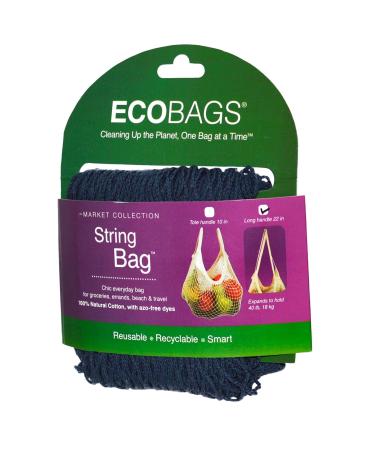 ECOBAGS Market Collection String Bag Long Handle 22 in Storm Blue 1 Bag