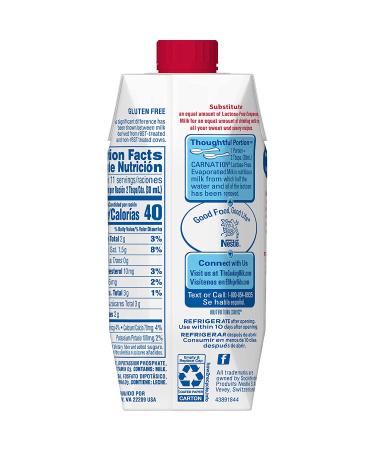CARNATION Lactose Free Milk Tetra 8x11oz - Pack of 8, 11 Fl Oz Each - Buy Online on GoSupps.com