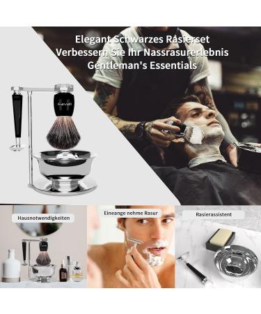 Favali 4 in 1 Razor Set - Complete Wet Shaving Kit with Stand Brush & Blades | Perfect Gift for Men - Buy Online on GoSupps.com