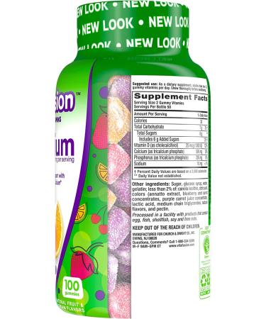 VitaFusion Calcium Gummies - 500mg, Natural Fruit & Cream Flavors, 100 Count - Buy Online on GoSupps.com