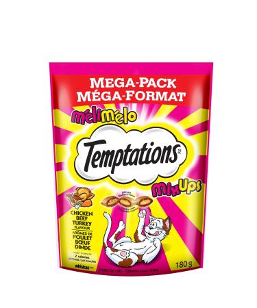 TEMPTATIONS Mix-Ups Adult Cat Treats Chicken Turkey Beef 180g Pouch (10 Pack) 180g (10 Pack) Chicken - Turkey - Beef