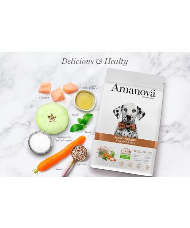 Amanova Super Premium Dry Food for Medium or Large Breed Puppies with Chicken Flavor - 100% Natural Hypoallergenic and Monoprotein - Grain Free - Cruelty Free (2 Kg) - Buy Online on GoSupps.com