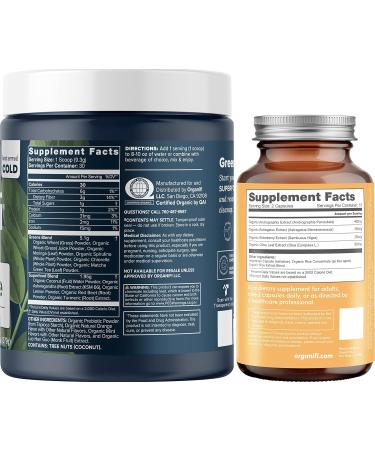 Organifi Green Juice Superfood Powder & Critical Immune Bundle - 30 Servings - Vitamin C Detox Cleanse & Immunity Support - Gluten Free Vegan - Buy Online on GoSupps.com