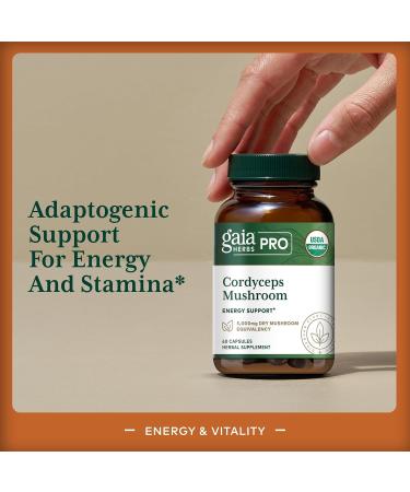 GAIA HERBS PRO Cordyceps Mushroom - 60 Caps - Buy Online on GoSupps.com