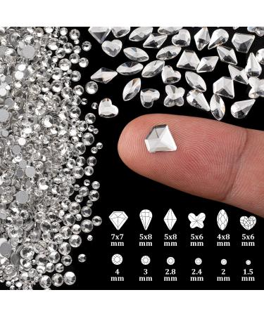 Glass Nail Art Rhinestones Set 1 - Crystal AB/Clear Gem Beads Kit for DIY Nail Design - Includes Picker Pencil and Tweezer - Professional and Home Use - Buy Online on GoSupps.com