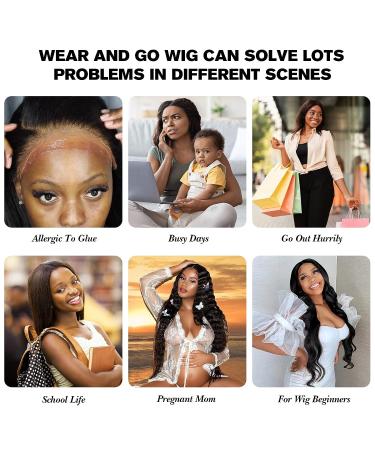 Wear And Go 20 Inch Body Wave Lace Front Wig | Pre Cut Glueless Wig with 4x4 Closure | Human Hair Pre Plucked | Beginner Friendly - Buy Online on GoSupps.com