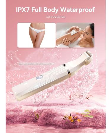 Unibono Rechargeable Bikini Trimmer for Women - Wet/Dry Electric Razor for Pubic Hair, Cordless Lady Shaver Kit for Arms, Legs, Armpits - USB-C Charge, Storage Bag Included (Beige) - Buy Online on GoSupps.com