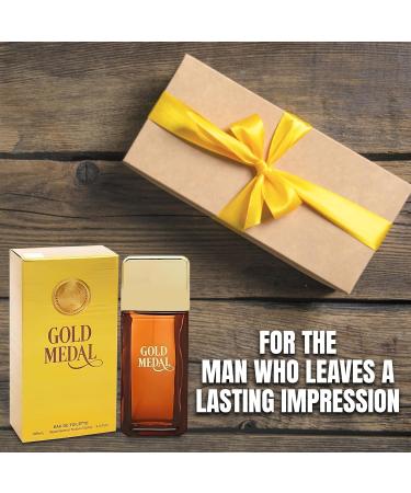 Gold Medal Sensual Woody Fragrance for Men | Long Lasting Cologne Aromatic Scent Eau de Parfum Natural Spray - Great Holiday Gift 3.4 Fl Oz/100 Ml - Buy Online on GoSupps.com