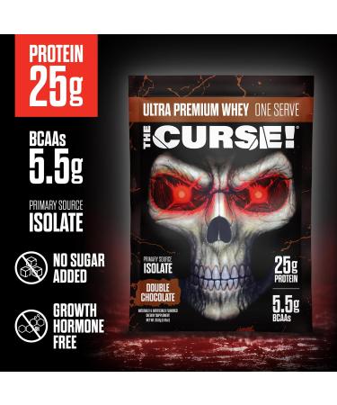 JNX SPORTS The Curse! Ultra Premium Double Chocolate Whey Protein Powder – 25g Protein Per Serve Single Serve Whey Isolate for International Shipping - Buy Online on GoSupps.com
