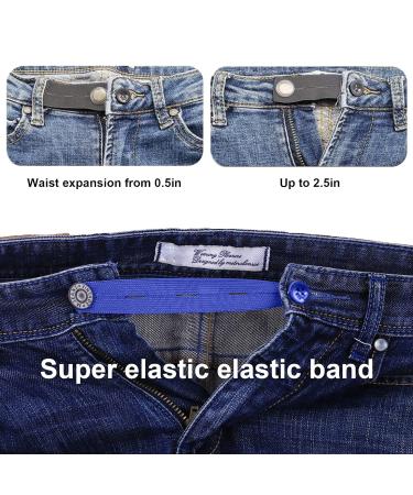 9PCS Adjustable Waistband Expanders - Elastic Button Extenders for Pants, Shorts, Jeans (Blue Grey Brown) - Buy Online on GoSupps.com