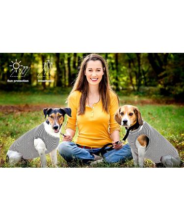 Shop Sychien Dog Shirt - Soft Combed Cotton Gray Striped T-Shirt for Large Dogs | Cool Boys & Girls XXL - Buy Online on GoSupps.com