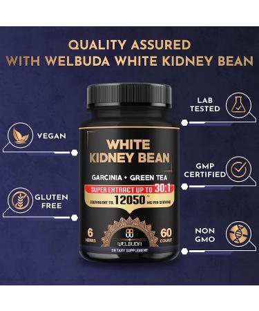 6in1 White Kidney Bean Extract 12050 Mg Capsules with Garcinia Cambogia, Green Tea & More - Supports Body Health & Immune Strength - 60 Caps - Buy Online on GoSupps.com