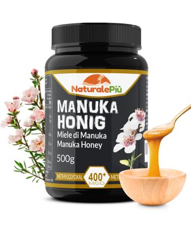 Manuka honey 400+ MGO-500g Manuka honey-quality product manufactured in New Zealand-from accredited laboratories tested methylglyoxal-natural pi 400mgo 500 g (1 Pack)