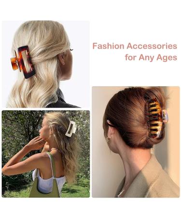 Kavya 8-Piece Large Hair Clips for Thick Hair - Slip-Resistant Hair Styling Accessories for Women & Girls (10.5cm) - Available in Green Blue Brown Pink White Black - Buy Online on GoSupps.com